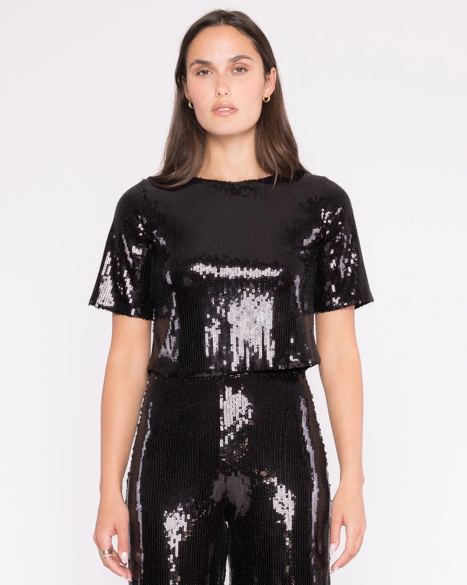 Sequin Short Sleeve Top - Wholesale