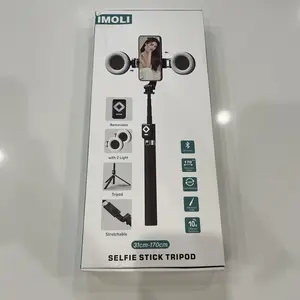 Product Review of New 6 in 1 Selfie Stick With Fill Light, 67" Phone Tripod & Wireless Remote Page Turner,Bluetooth Camera Video Recording Remote,Music Control, for iPhone ,iPad ,iOS,Android from L** N**e