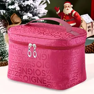 Waterproof Travel Toiletry Organizer Large Capacity Cosmetic Bag with Zipper Closure & Handle for Women Girls Pink Purple Makeup Storage Travel Essentials Organizer bouquets flower