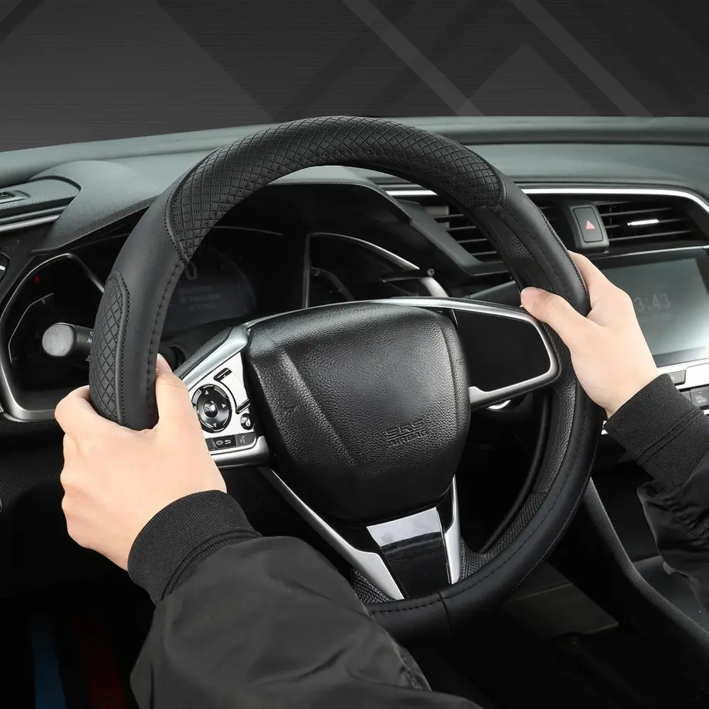 Customized Auto Car Steering Wheel Cover for Honda Accord, Civic