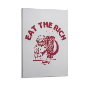 Eat The Rich Doner Döner Kebab Karl Marx Socialist Hasan Piker Poster Poster Canvas Wall Art For Bedroom Decor Bar Office Room Decor Gift