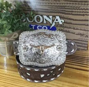 BUCKLE - David LongHorn Silver Longhorn Belt Buckle for Western Style Accessories High-Quality Materials Timeless Design Silver Color Longhorn Design