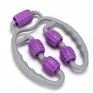 U Shape Trigger Point Roller Full Body Tool Arm Leg Neck Muscle 4 Wheels Fitness Device For Sports