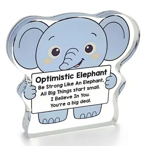 Acrylic Elephant Gift for Men Women, Cute Inspirational Birthday Graduation Present, Office Gift for Colleagues, Fun Chemical Elephant Design