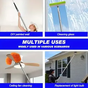 Extendable Paint Roller Pole, Non-Slip Grip, Stainless Steel Structure, Adjustable, Ideal for Wallpaper & Window Cleaning