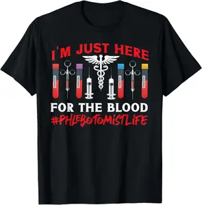 100% Cotton Phlebotomist Tech Technician Funny Phlebotomy Lab HS0 T-Shirt