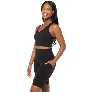 Women's Ananda Long Yoga Sports Bra | Black