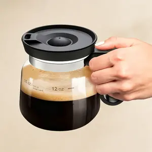 Coffee Pot Cup, Small Coffee Pot Cup, Heat-Resistant Glass Cup with Anti-overflow Lid, Reusable Large-capacity Coffee Cup, Cute, Compact Novelty Coffee Cup, Ideal Gift for Coffee Lovers, Father's Day Gift, Mug (16oz)