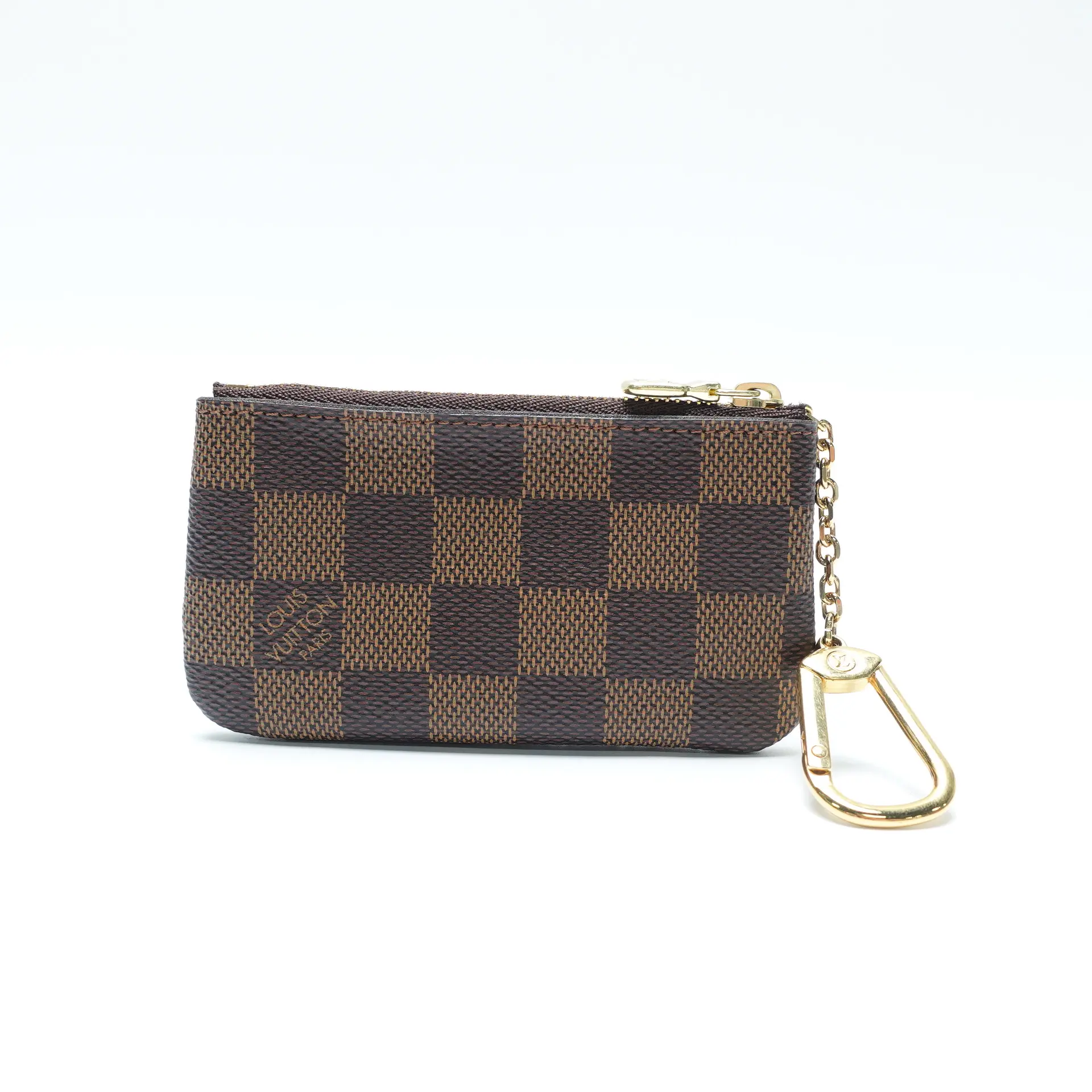 Pre-owned Louis Vuitton Coated Canvas Small Leather Goods Brown Damier Ebene Card Holder T10446743