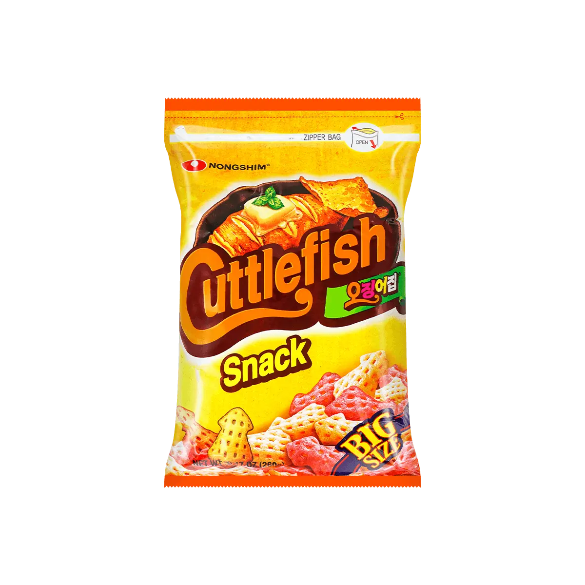 NONGSHIM Korean Mini Squid Seafood Chips - Crunchy Snack, Family Size 260g