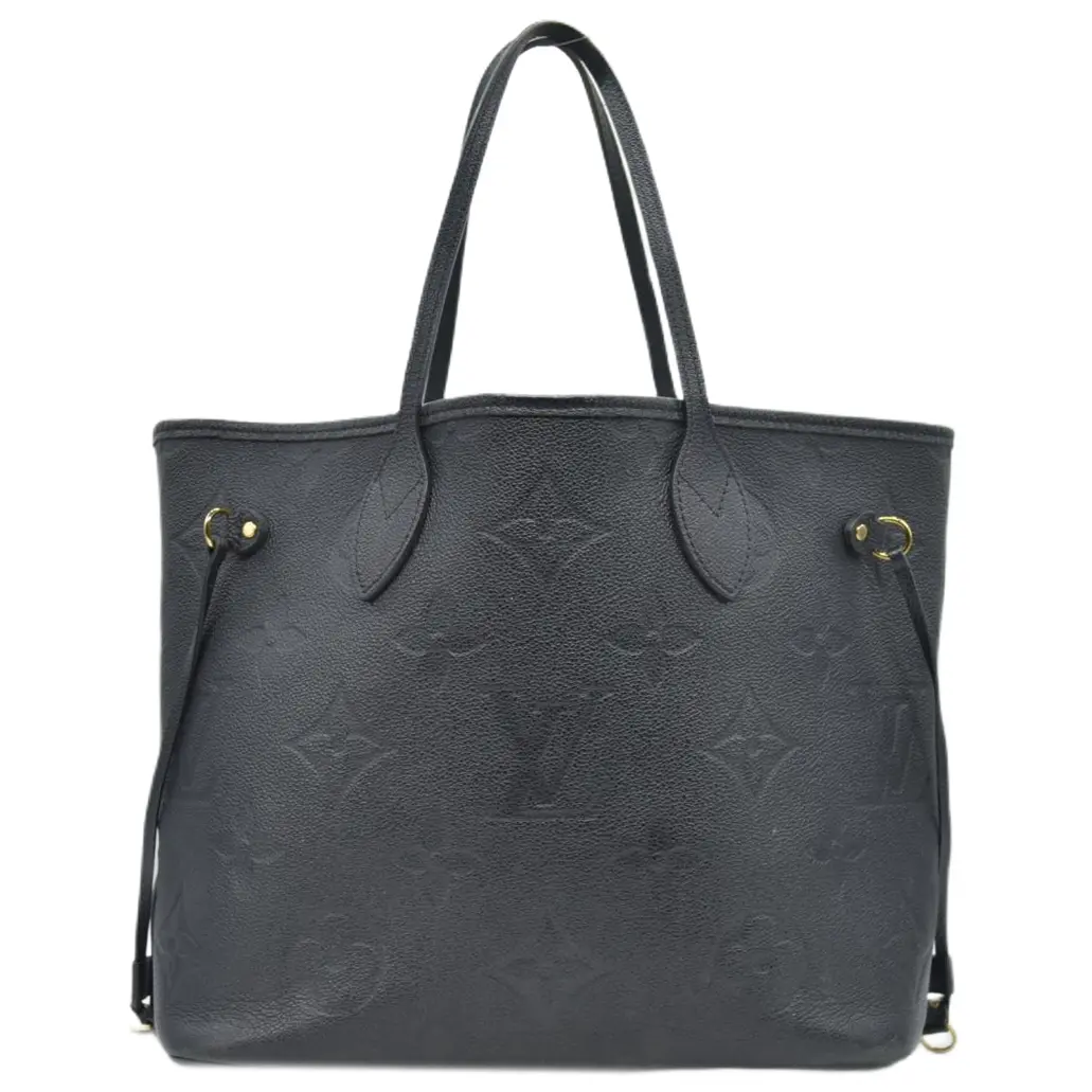 Pre-owned Louis Vuitton canvas Shoulder Bags $3050 RFID Empreinte Monogram Giant Neverfull MM Black