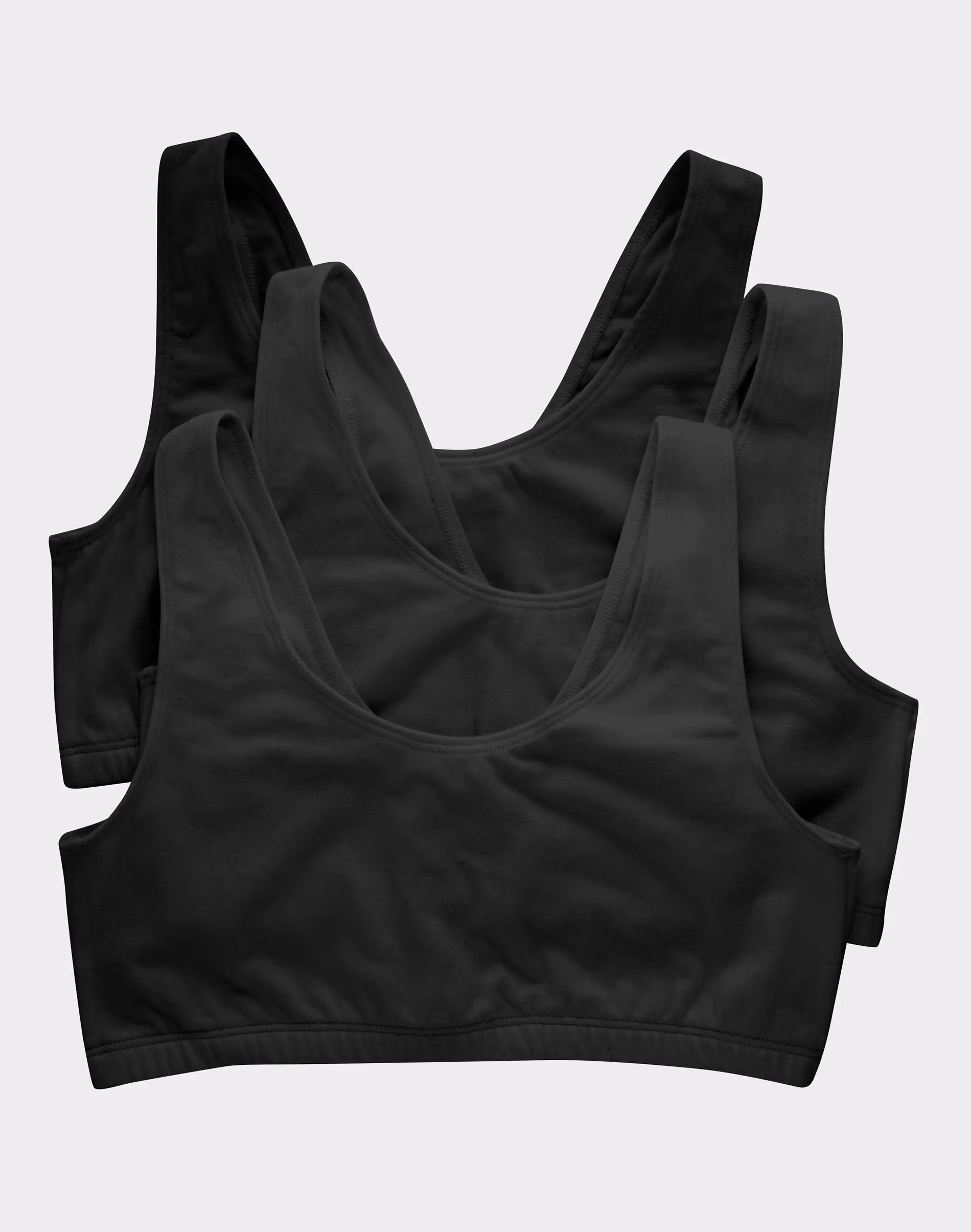 Hanes Women's Cotton Scoopneck Crop Sports Bralette, Low Impact, 3-Pack Hanes Women's Cotton Scoopneck Crop Sports Bralette, Low Impact, 3-Pack