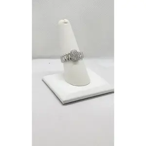 Brand New Sterling Silver 925 Rectangle Cz Ring