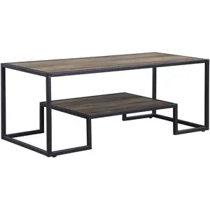 ACME Idella Coffee Table, Rustic Oak & Black