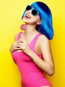 12 Inch Synthetic Hair Wig, Medium Length Flat Bangs Bob Style, All-Season Wearable Design, Perfect for Daily Use & Stylish Looks, Bob Wigs