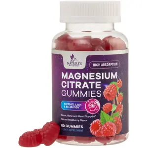 Magnesium Citrate Gummies 700mg – High Absorption Vegan Magnesium Supplement for Relaxation, Muscle & Sleep Support – Raspberry Pomegranate Flavor, 60 Gummies
