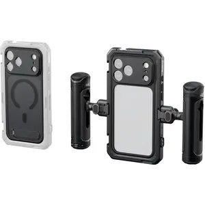 Phone Video Cage Dual Handheld Kit for  17 Pro Max, Phone Rig with  Quick Release Side Handle, 17mm T-Mount Lens Backplate for Video Recording/YouTube/Live Streaming/Vlog - 5541
