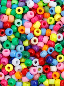 900pcs/1800pcs 6x9mm Colorful Large Hole Flat Acrylic Beads for DIY Jewelry Making, Friendship Bracelets, Hair Beads, Necklaces, Crafts