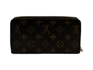 Pre-owned Louis Vuitton COATED CANVAS Small Leather Goods ZIPPY WALLET MONOGRAM BROWN