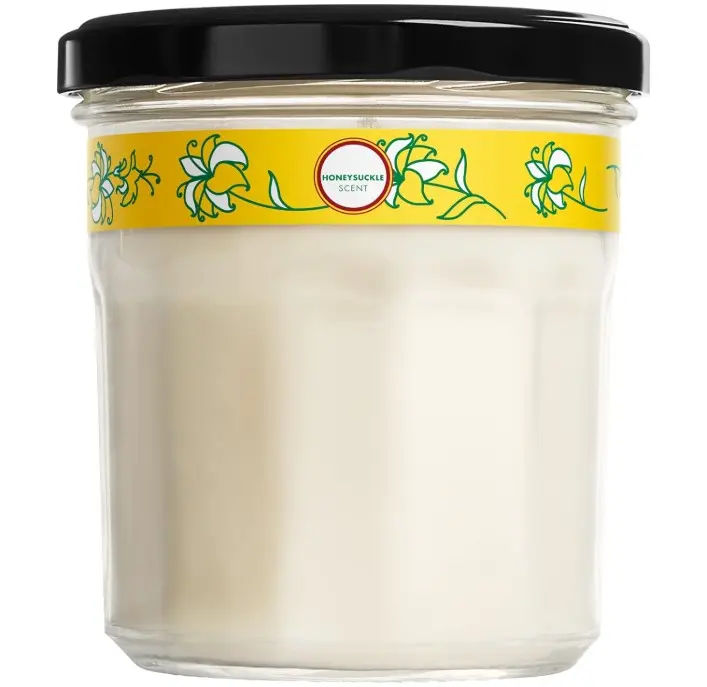 MRS. MEYER'S CLEAN DAY Soy Aromatherapy Candle, 35 Hour Burn Time, Made with Soy Wax and Essential Oils, Honeysuckle, 7.2 Oz