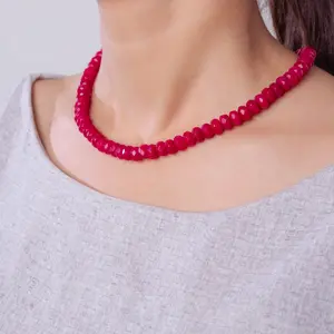 Red Jade Scarlet Beaded Necklace