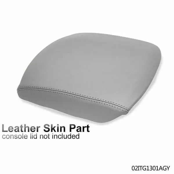 Motor Interior-Leather Center Console Lid Armrest Cover Fit For 09-15 HONDA PILOT 3.5L Gray