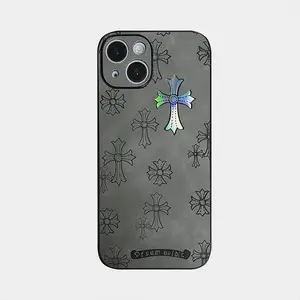 Gradient-colored cross-stitch leather shockproof phone case, suitable for iPhone 16, 15, 14, 13, 12, and 11 Pro Max, is a high-end, fashionable phone case suitable for both men and women.iphone 13 case/14 case/15 promax case