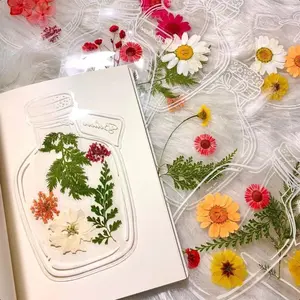 Spring 40 Pieces DIY Bookmark - Handmade Dried Flower Bookmark, Transparent Design, Perfect for Spring Decor, Ideal for Sticker Flower Bookmark Maker funny sticker model transfer sticker Mother's Day Gift Mini Activity Pad with Assorted Stickers