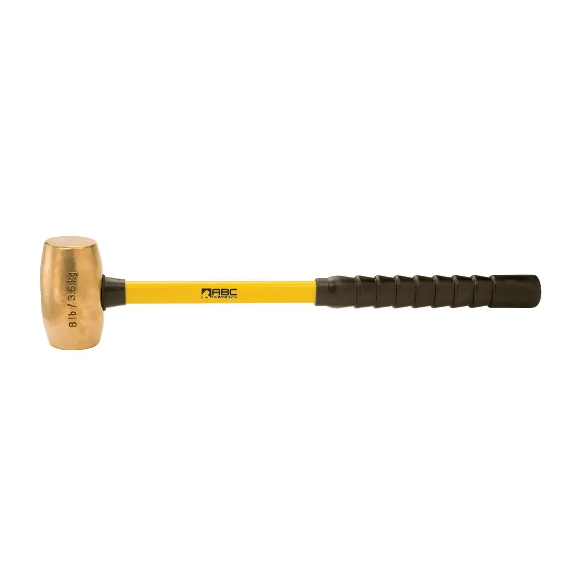 212 MAIN Brass Hammer - 8 lbs Weight, 24 in. Fiberglass Handle, Heavy-Duty Hand Tool