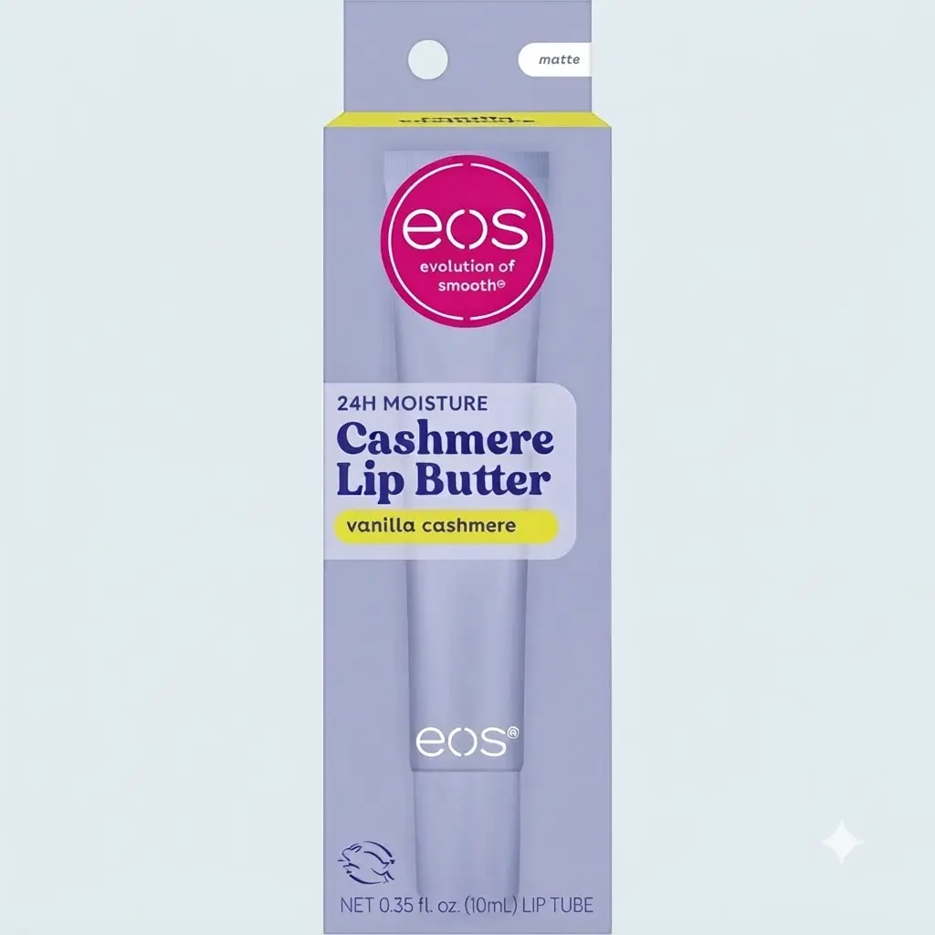 eos Vanilla Cashmere Lip Butter 0.35 oz Hydrating Plumping Peptides Smoothing Shea Butter Deep Moisture Lip Care Balm