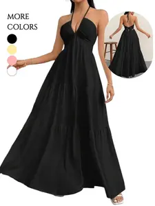 2026 Women's Plain Dress, Summer Clothes Women, Casual Basic Loose Fit Sleeveless Dress for Beach Holiday Vacation, Ladies Summer Clothes, Women's Clothing, Womenswear, Dresses for Party, Minimalist A Line Dress, Elegant Chic Elegance Style