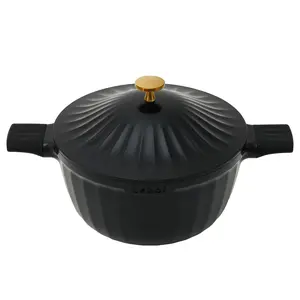 Nonstick Ceramic Stock Pot with Lid – Titanium Cast Aluminum Large Pot, PFAS-Free, Compatible with All Stovetops