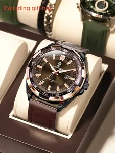Top brand fashion casual men's waterproof night light date calendar sports watch original classic quartz belt men's watch