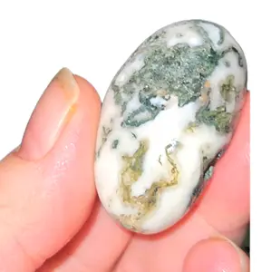 Moss Agate Crystal Tumbles - Medium - only 4 left- Green Crystals - Tumbled stones