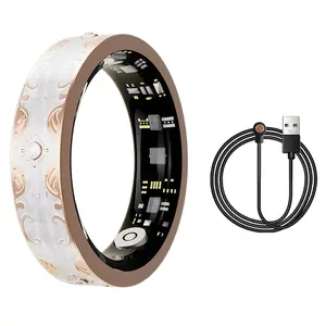 Ultralight Smart Ring - Professional Fitness & Sleep Tracker, Durable Stainless Steel, 5ATM Waterproof Health Monitor for Active Lifestyles, Unisex Gift with charing box for free