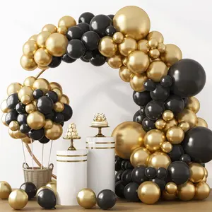 Gold Balloons 129pcs Different Sizes 18 12 10 5 Inch, Metallic Gold Balloon Garland Arch Kit for Graduation Party Wedding Holiday Happy Birthday Decoration