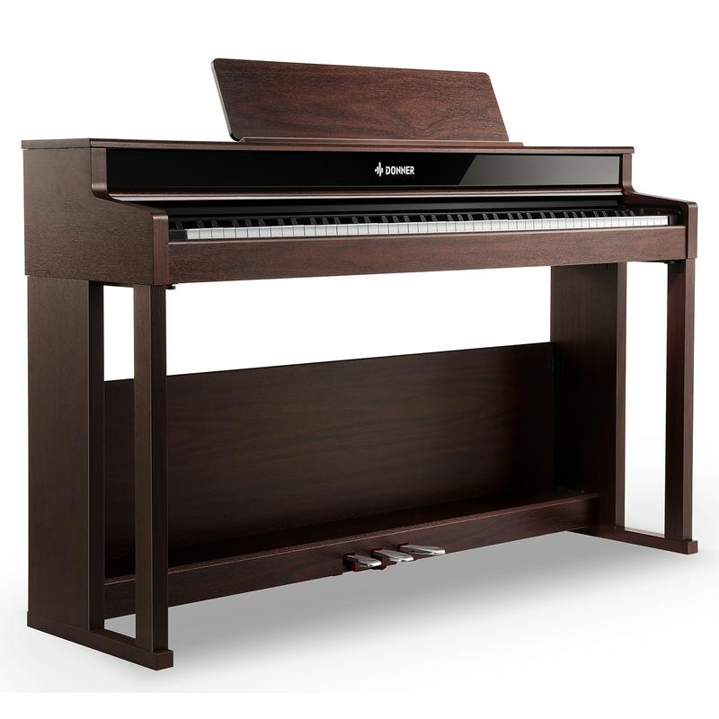 Donner DDP-400 Professional 88-Key Progressive Hammer Action Weighted Upright Digital Piano with Extended Speaker Cabinet