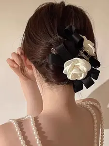 1pc Women's Flower Decor Fashionable Hair Claw For Hair Decoration Elegant Claw Clips Hair Accessories For Women School Fall Winter Vacation Outfits