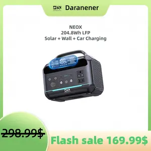 Daranener NEOX 204.8Wh 300W（600W Surge） Portable Power Station with LiFePO4 Battery Fast Charge for Camping CPAP Home