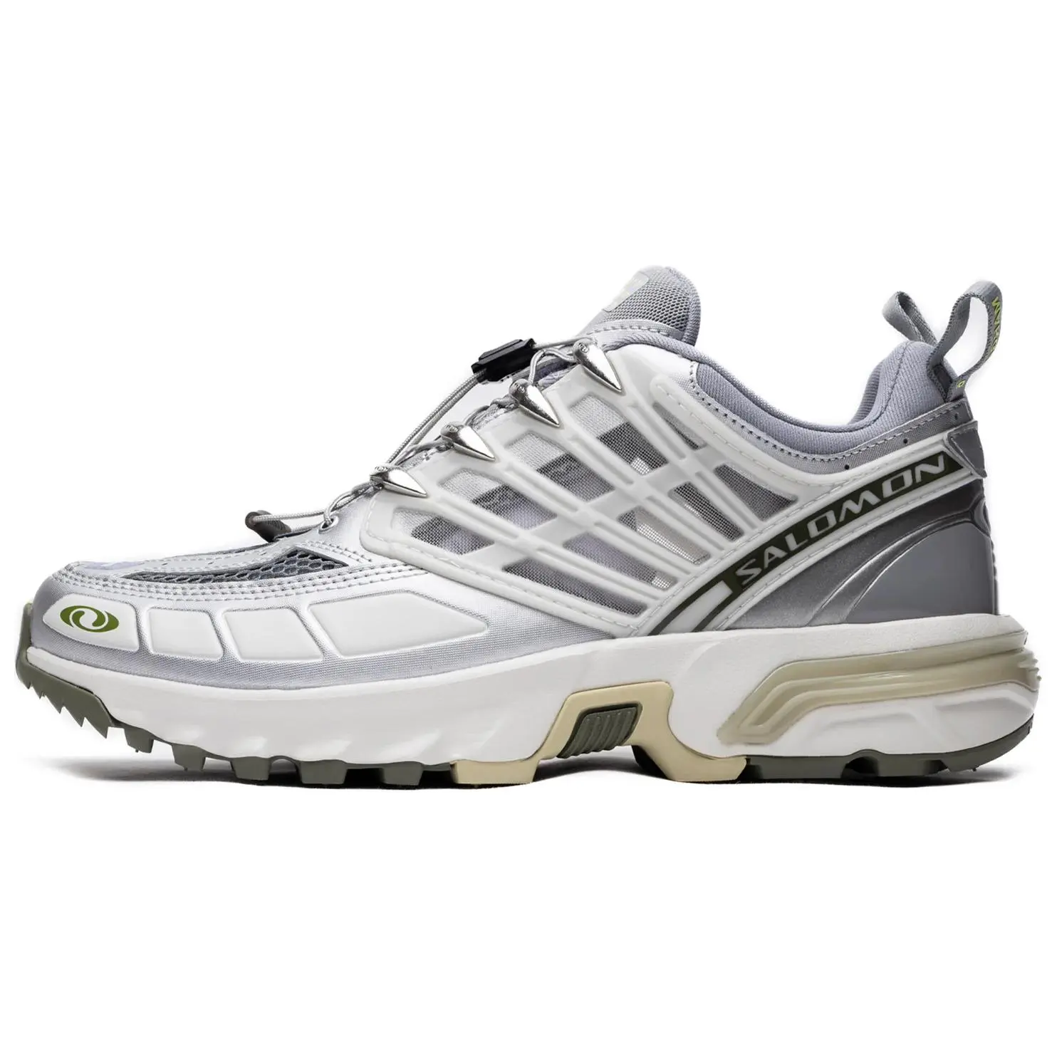 MM6 Maison Margiela x Salomon ACS PRO XLD Low-Top Casual Trainer Footwear - Unisex Walking Shoes (Gray, House White) - Official Maison Mihara Release
