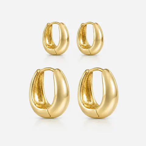 EVRY JEWELS Gold or Silver Plated Stainless Steel Women's Waterproof Brandy Earrings