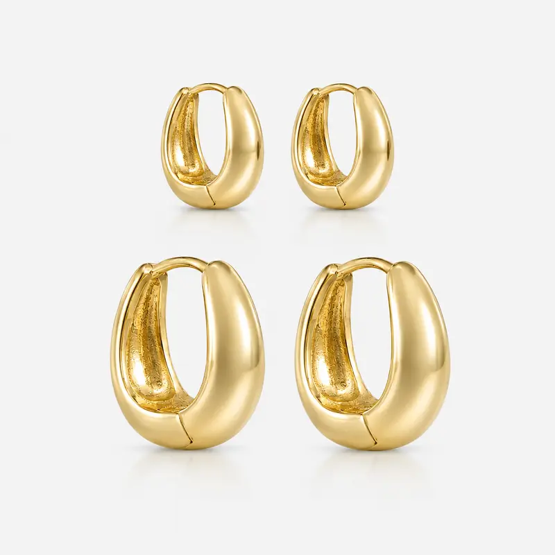 EVRY JEWELS Gold or Silver Plated Stainless Steel Women's Waterproof Brandy Earrings