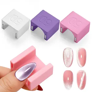 Honey Joy 5D Nail Magnet Tool for Cat Eye Gel Polish Non-Slip Finger Stand Strong Magnet Nail Art Manicure Tool for DIY & Salon Pink Cutics Cosmetic Nail Art Tools