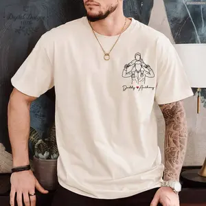 Custom DAD Father's Day Portrait From Photo and Names, Personalized Photo T-Shirt For New Dad Husband Gift , Global Trending Outfits