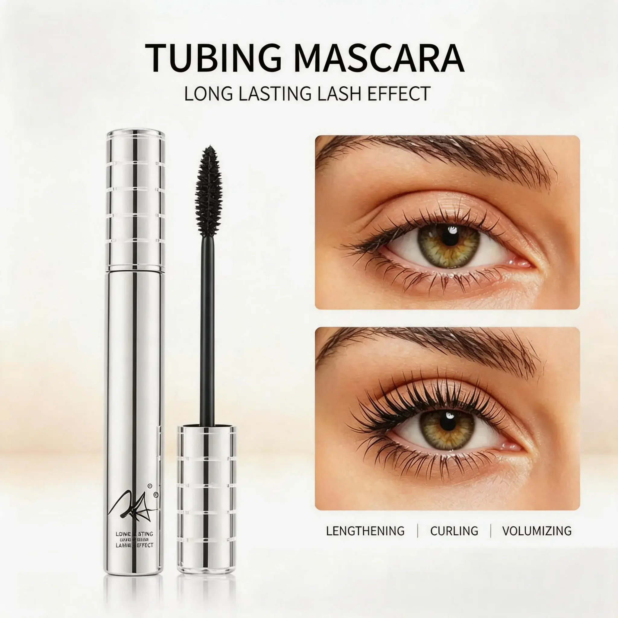 Metal Wand Tubing Mascara, Long Lasting Lengthening Curling Volumizing Eye Makeup Metal Wand Tubing Mascara, Long Lasting Lengthening Curling Volumizing Eye Makeup