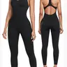 Sporty Women's Cut Out Square Neck Sports Jumpsuit with Removable Bra Pad, Solid Color Sleeveless, Athletic Jumpsuit, Workout Jumpsuit, Padded Stretchy Jumpsuit, Workout Fitness Jumpsuit