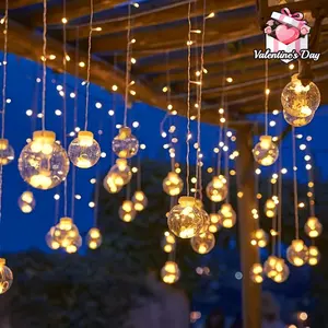 118.11Inch Wishing Ball Light String, 2025 New Model, 8 Lighting Modes, 108LED, Wishing Ball, Battery Powered (No Plug), Wall Hanging, Plastic, Suitable for Christmas, Valentine'S Day, Family Gatherings, Bedroom, Party, Indoor Festive Decor