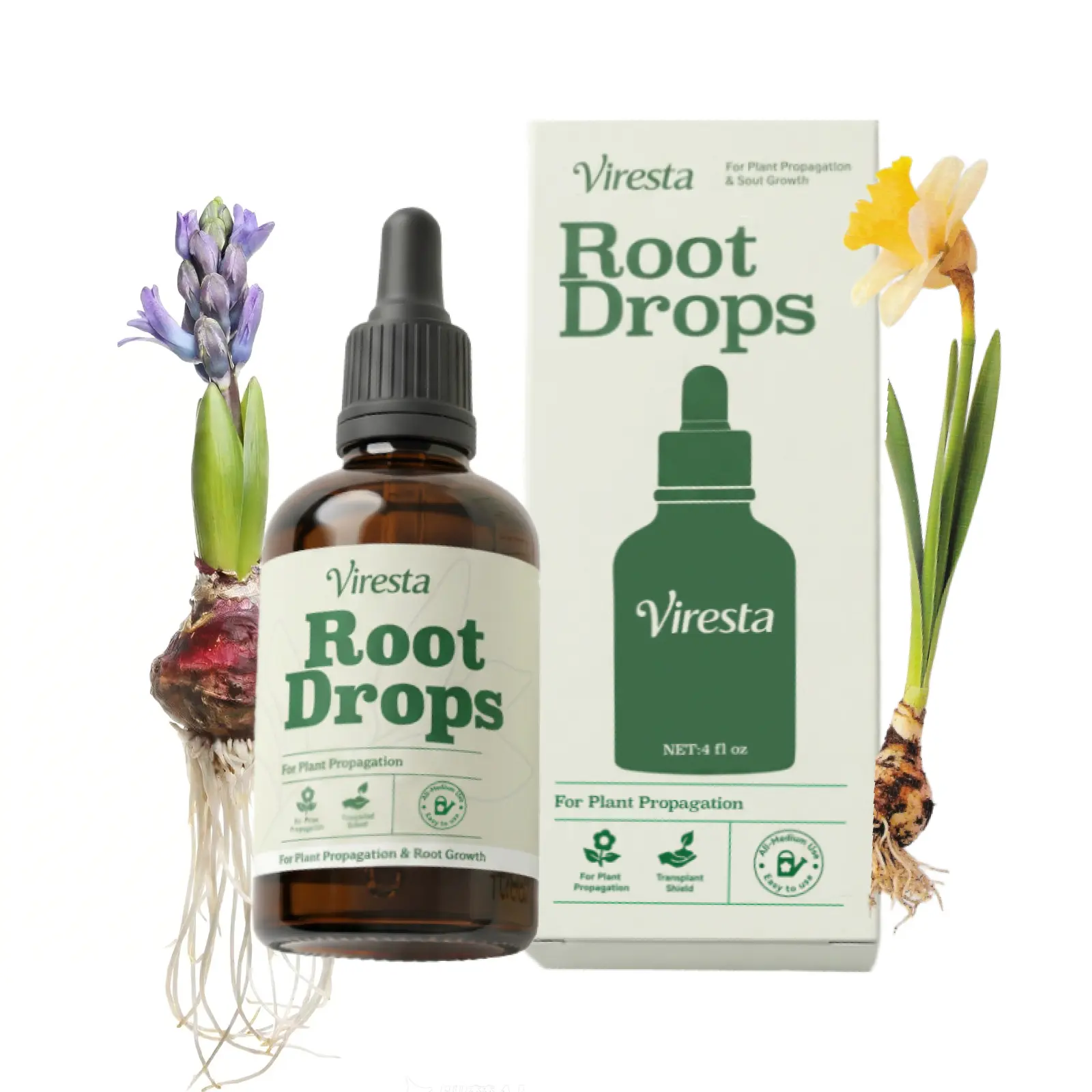 VIRESTA Root Drops - Rooting Hormone for CuttingsPropagation Drops, Propagation Plant Drops to PromoteHealthy Root Growth for Faster Roots & Less Shock Works inWater, Soil, Leca for All Houseplants