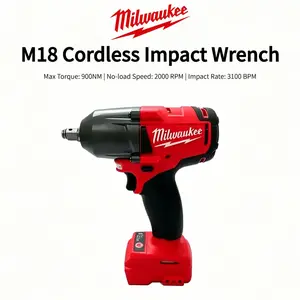 Milwaukee M18 900Nm High Torque Cordless Kit: Portable Tire Inflator Air Pump + Impact Hammer Drill + Laser-Guided Compact Circular Saw