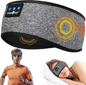 MUSICOZY invisible headphone headband, Bluetooth 5.4 Sleep Headphones with Ultra-Thin HD Stereo Speakers, Noise Cancelling Earplugs, Sweat-Wicking Sports Headband for Side Sleepers, Sleeping, Running, Yoga, Office, Stress Relief